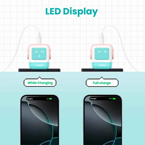Cargador Rápido Ugreen Nexode 30w Usb-c Rosa & Azul - Imagen 5