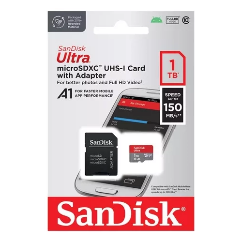 Tarjeta de Memoria SanDisk Ultra microSDXC 1TB 150MB/s Clase 10 A1 + Adaptador SD